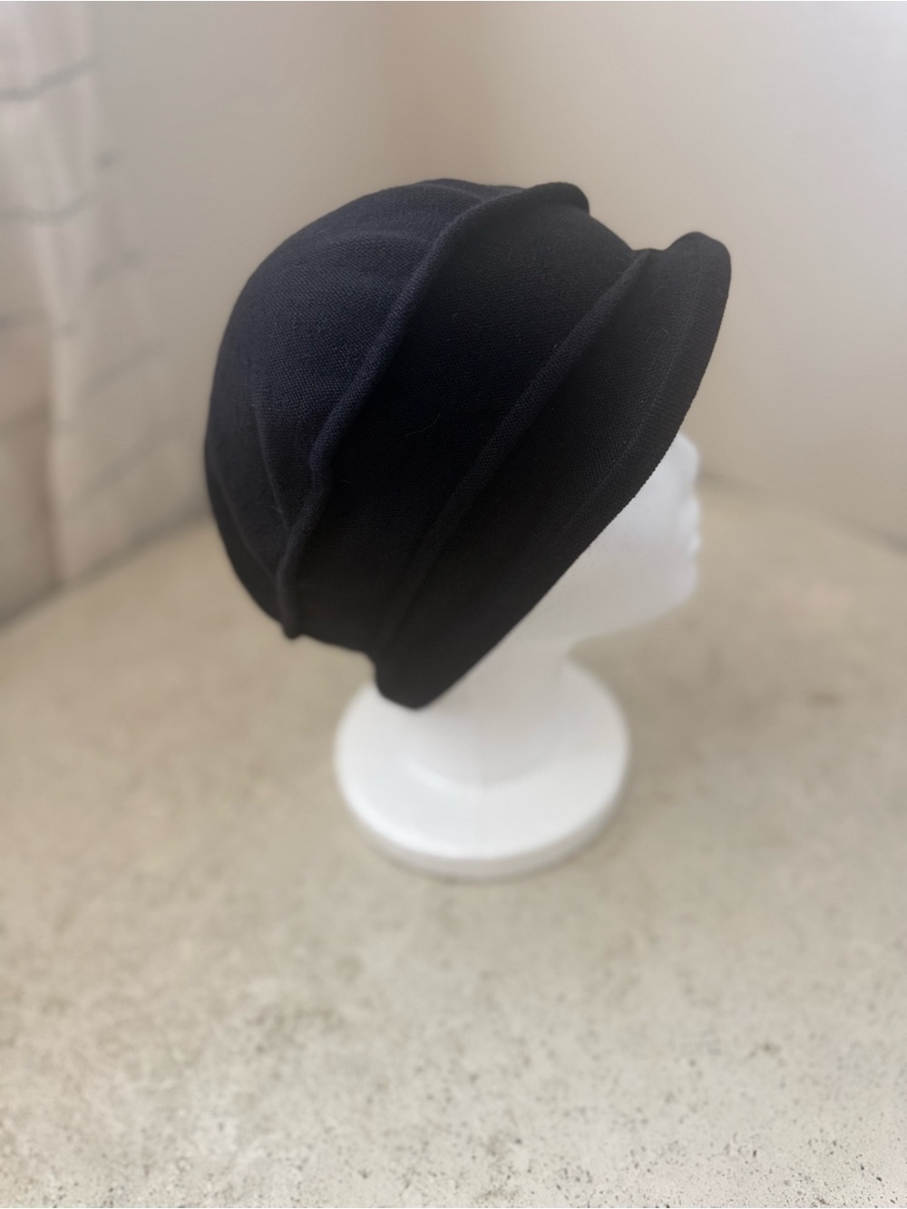 Black Structured Cloche Hat